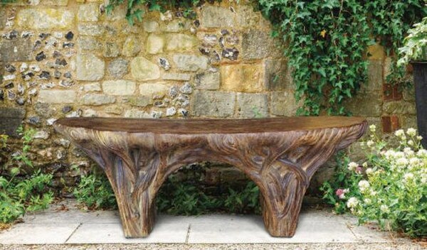 Driftwood Garden Cement Bench Simulates Real Wood Stone Carving